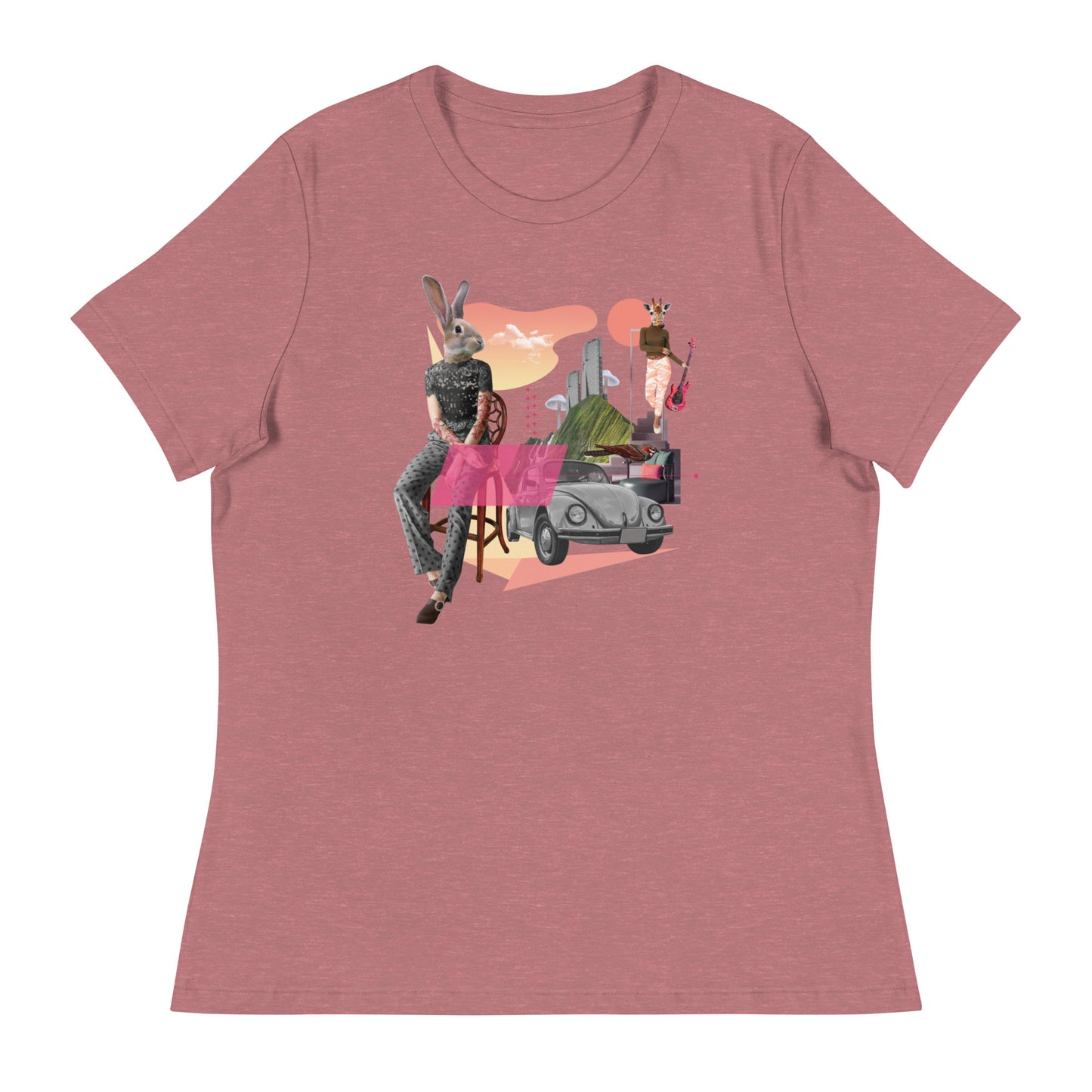 Rabbit Collage Women's Relaxed T-Shirt