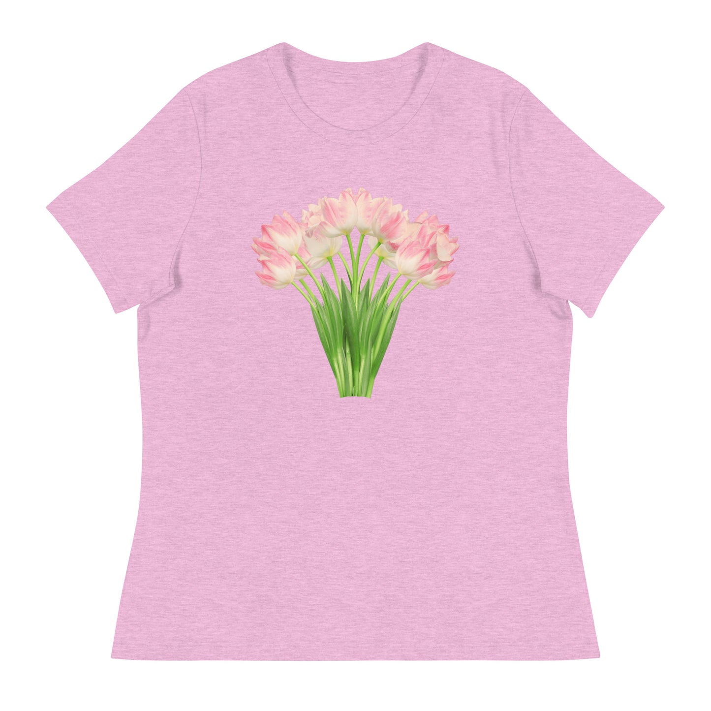 Pink & White Tulips Women's Relaxed T-Shirt