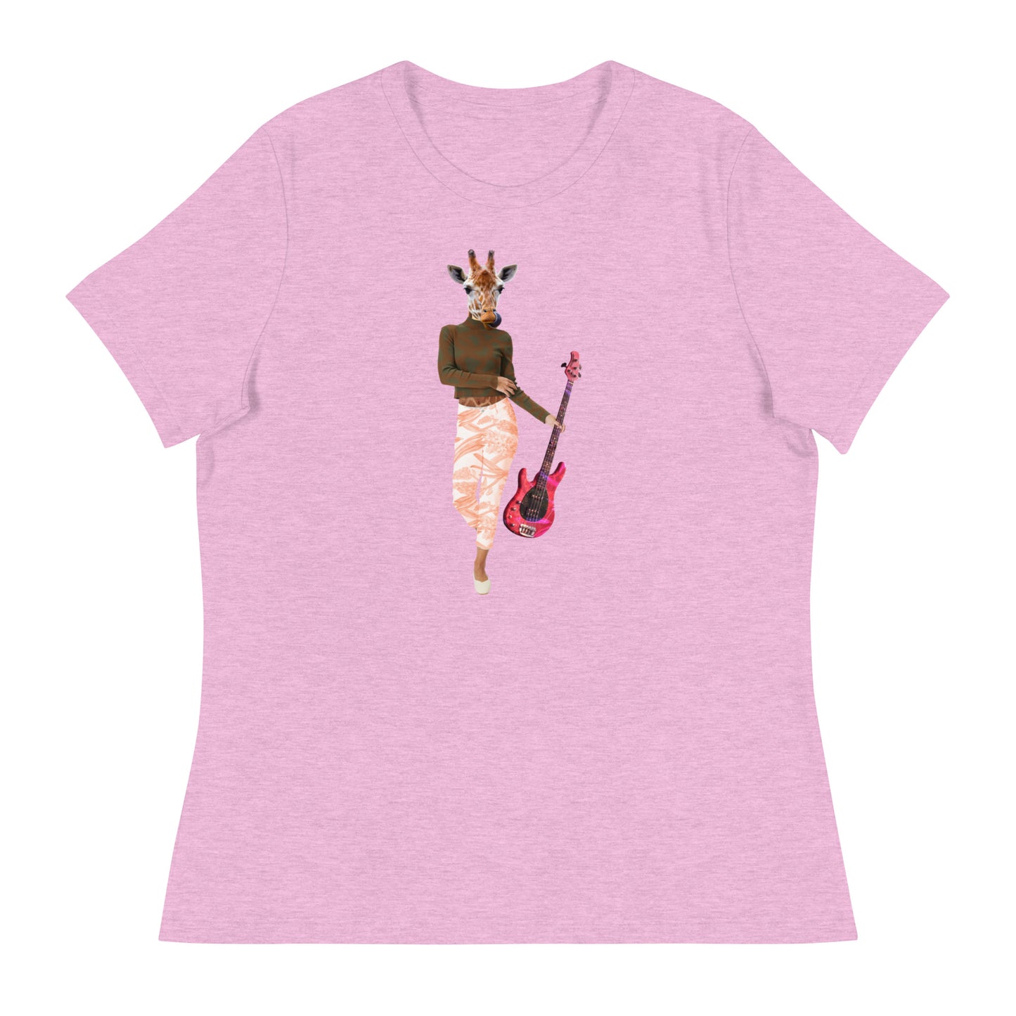 Giraffe With Guitar Collage Women's Relaxed T-Shirt