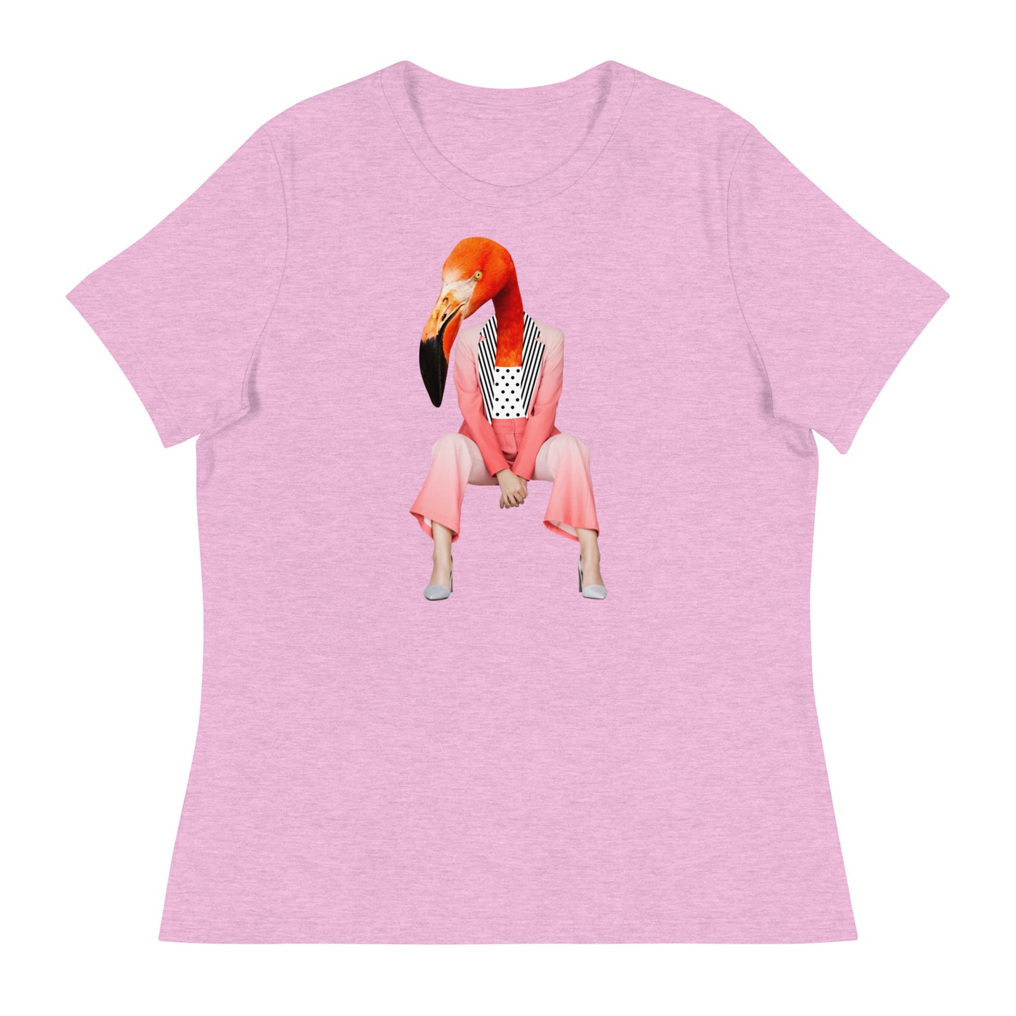 Flamingo Sitting In A Pink Suit Women's Relaxed T-Shirt