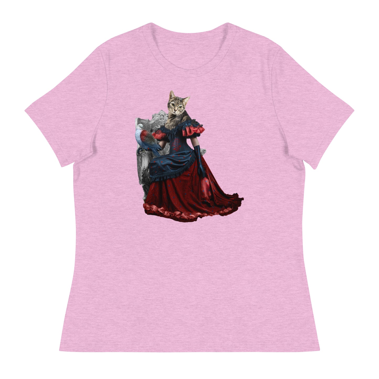 Fancy Cat & A Bird Women's Relaxed T-Shirt