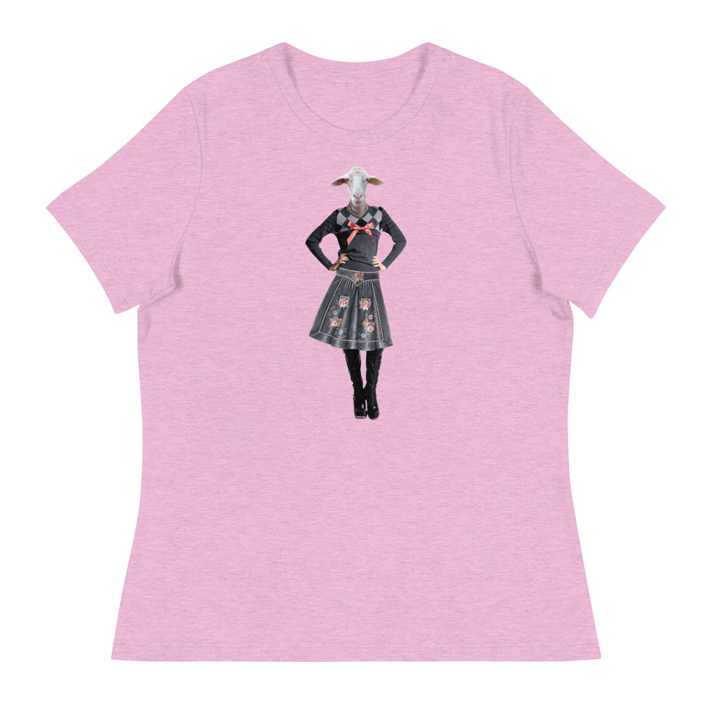 Sheep In A Skirt Collage Women's Relaxed T-Shirt