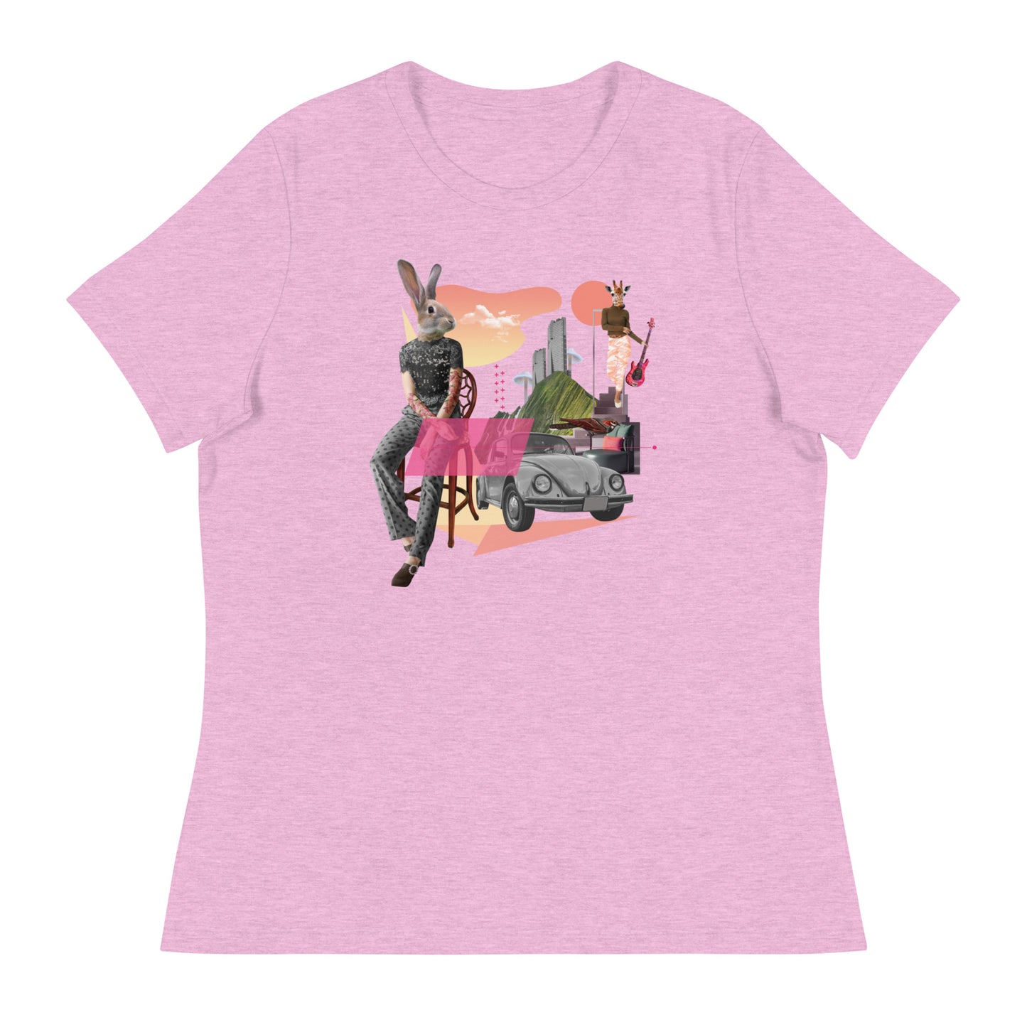 Rabbit Collage Women's Relaxed T-Shirt