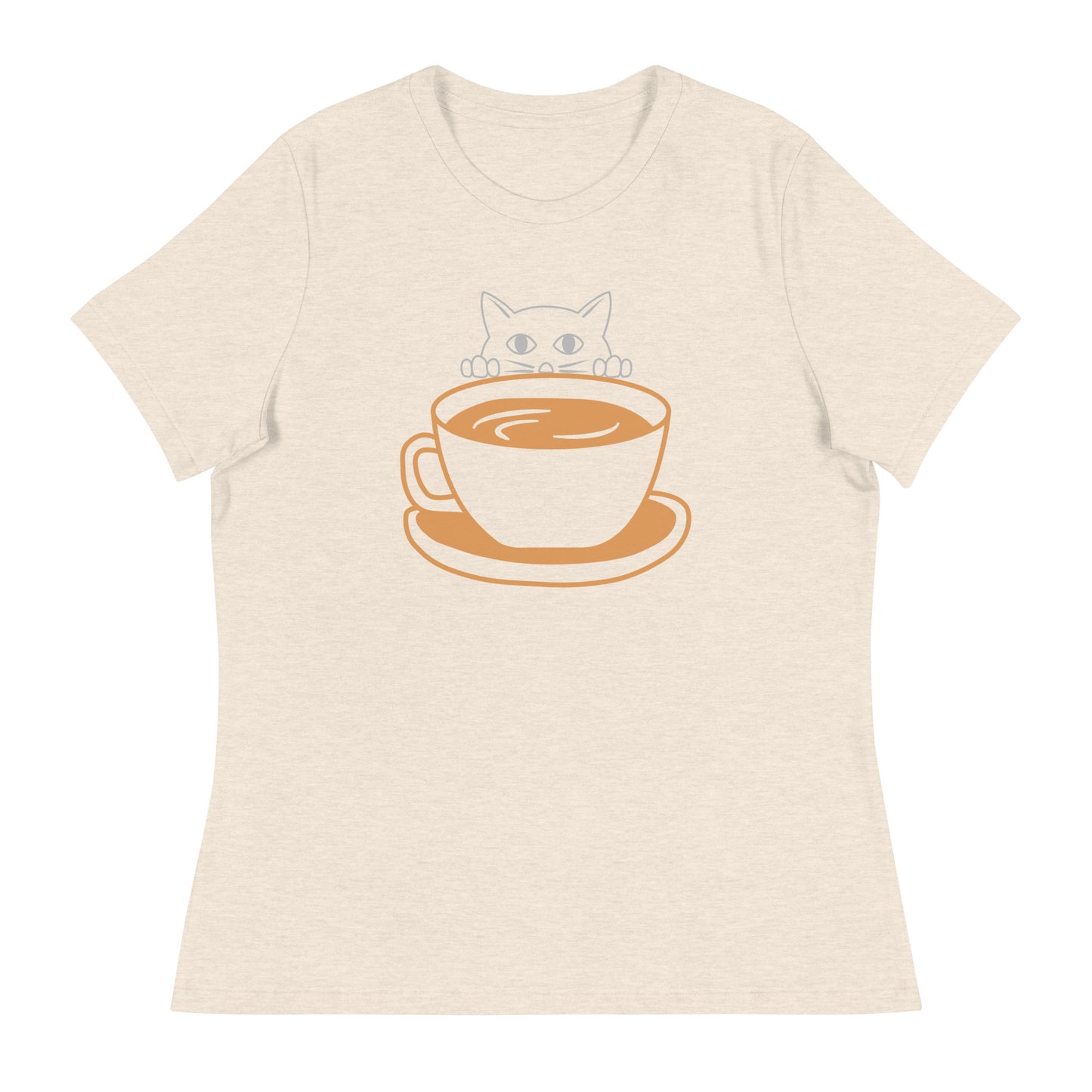 Cat & Coffee Women's Relaxed T-Shirt