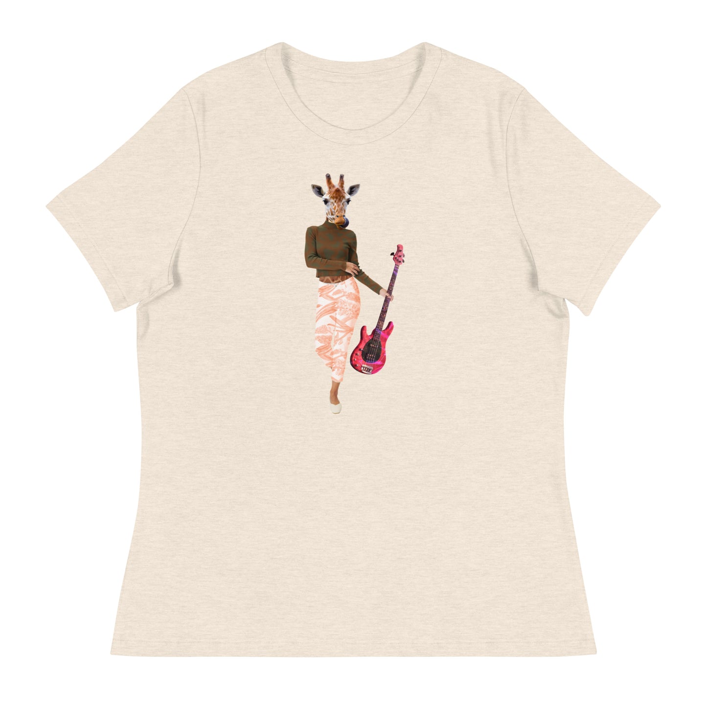 Giraffe With Guitar Collage Women's Relaxed T-Shirt