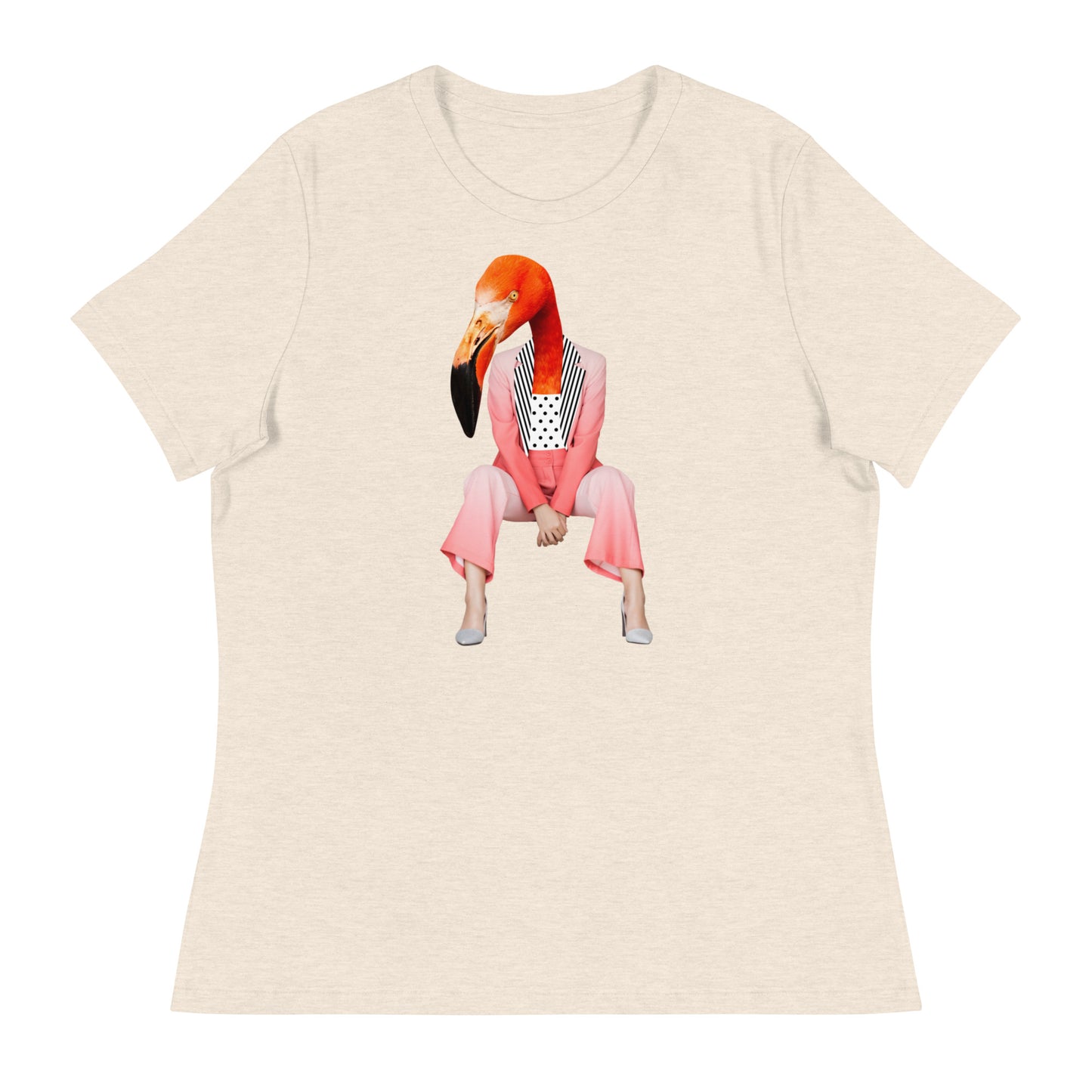 Flamingo Sitting In A Pink Suit Women's Relaxed T-Shirt