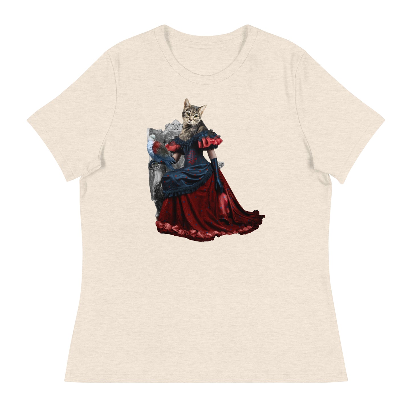 Fancy Cat & A Bird Women's Relaxed T-Shirt