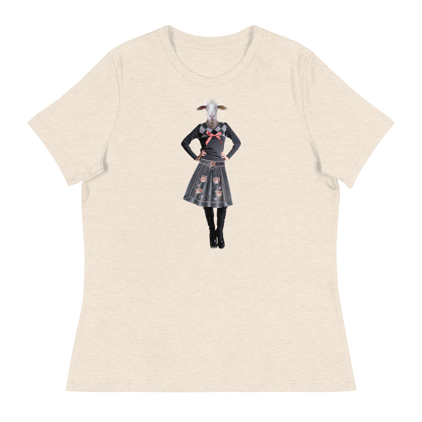 Sheep In A Skirt Collage Women's Relaxed T-Shirt