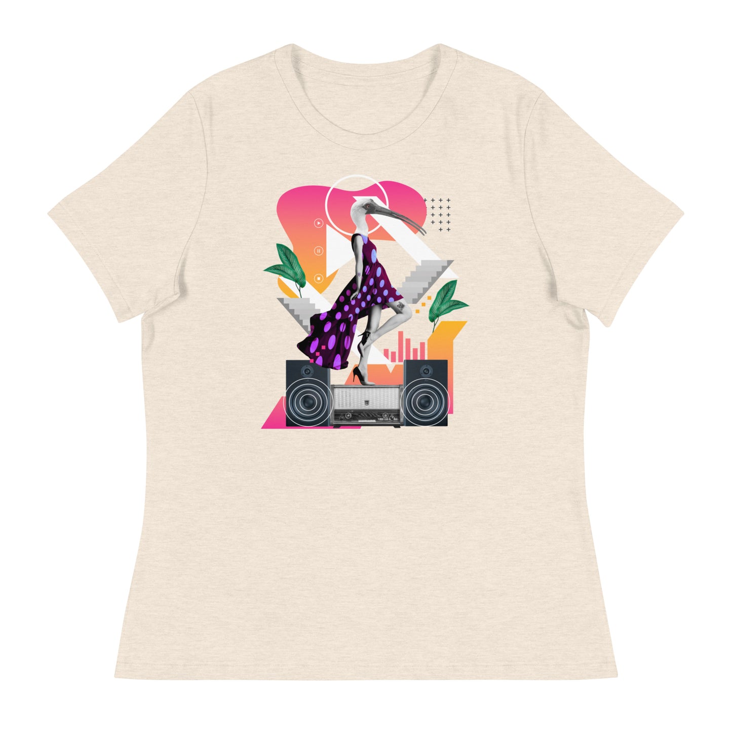 Bird In A Dress & A Stereo Women's Relaxed T-Shirt