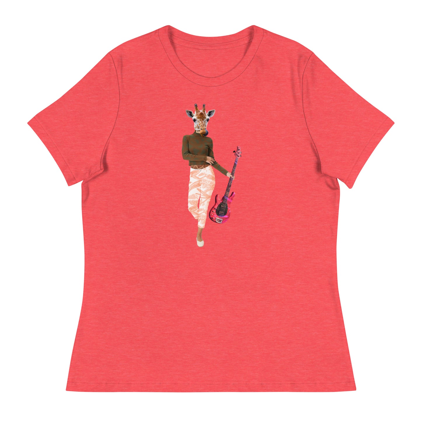 Giraffe With Guitar Collage Women's Relaxed T-Shirt