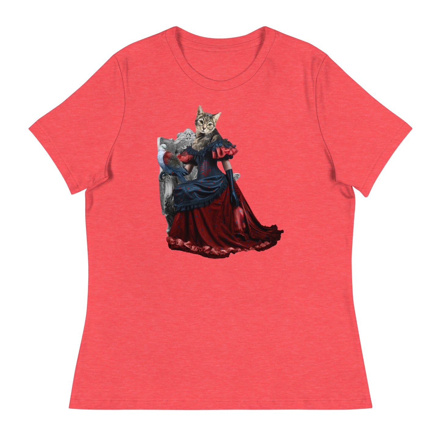 Fancy Cat & A Bird Women's Relaxed T-Shirt