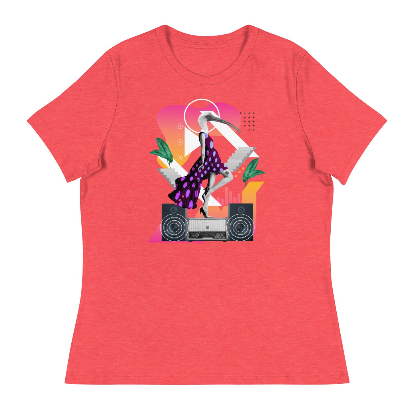 Bird In A Dress & A Stereo Women's Relaxed T-Shirt