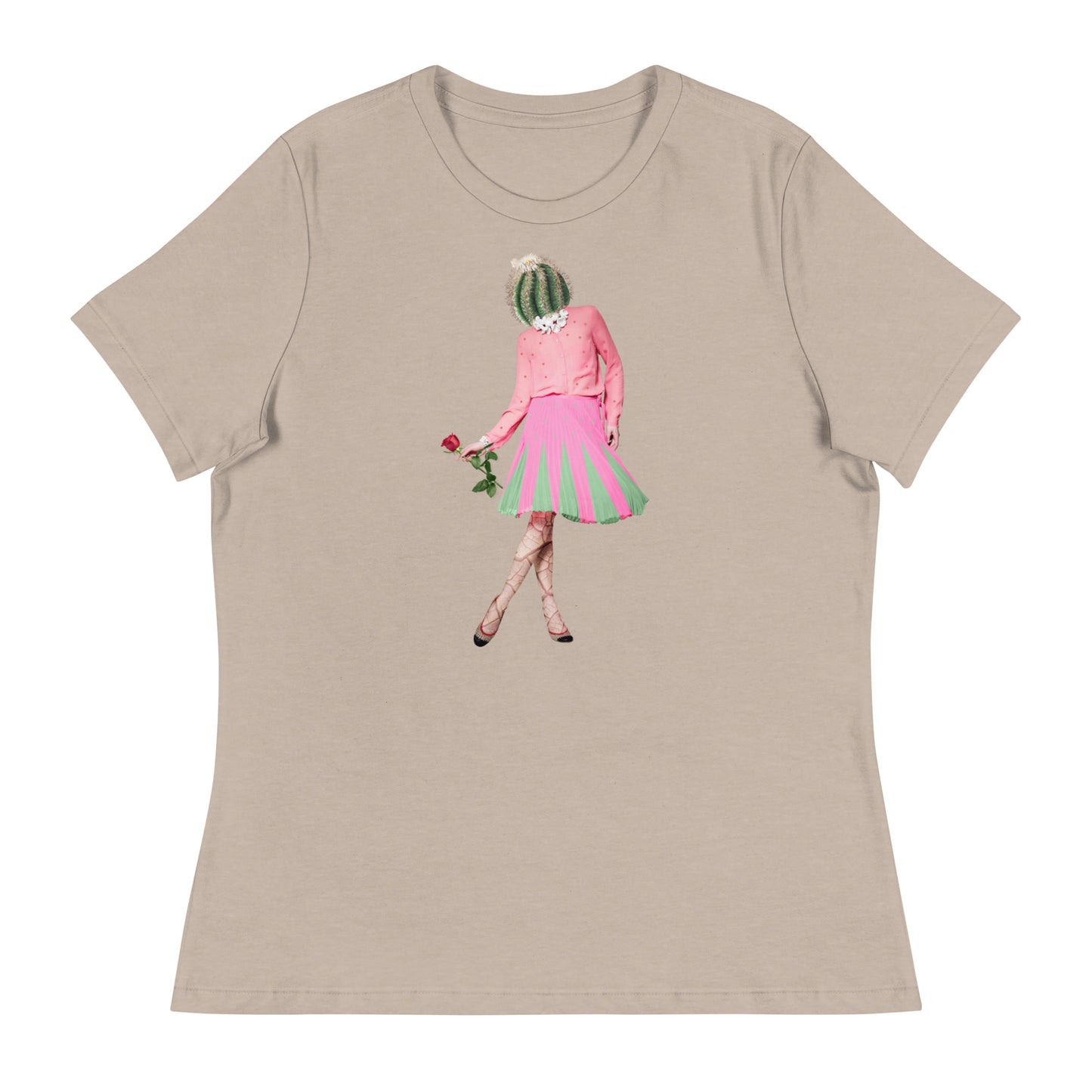 Cactus Head Lady Collage Women's Relaxed T-Shirt