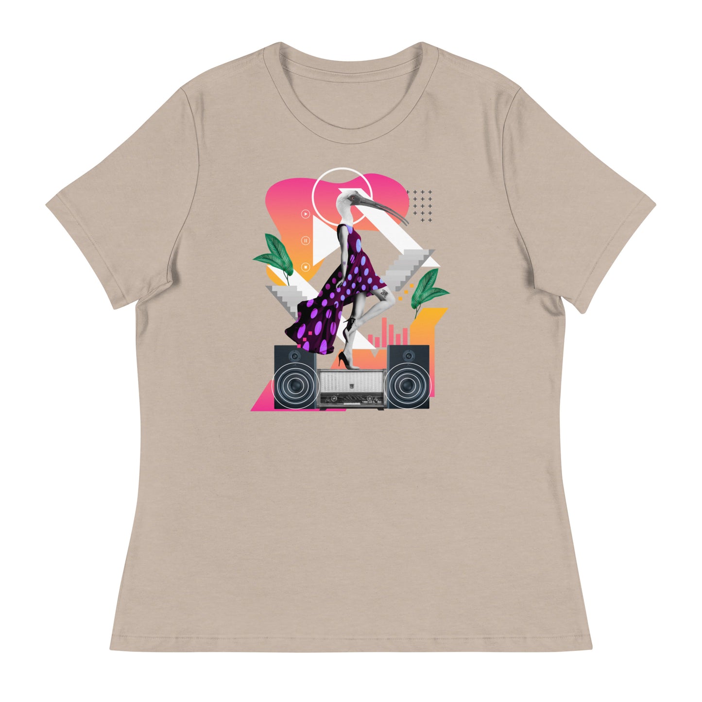 Bird In A Dress & A Stereo Women's Relaxed T-Shirt