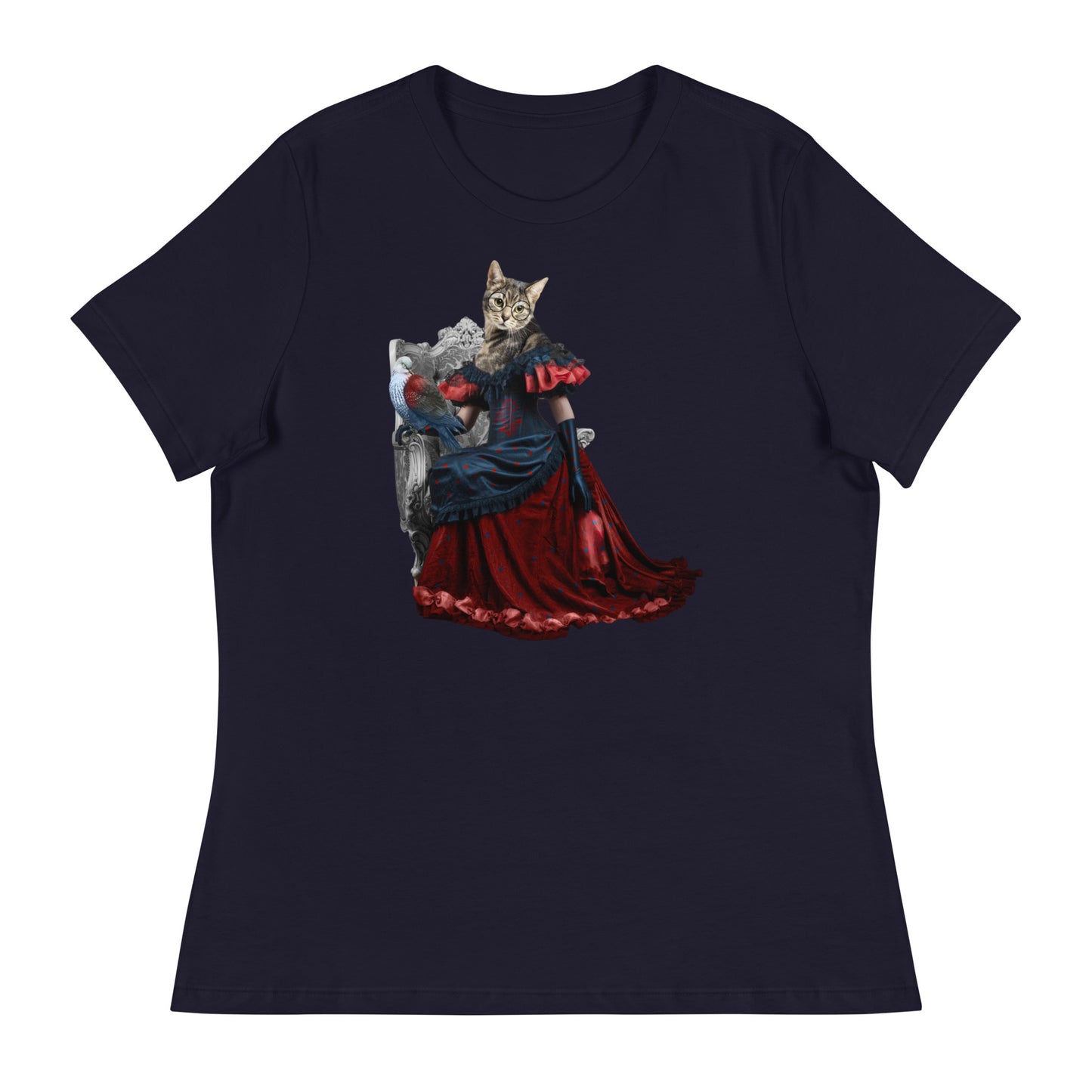 Fancy Cat & A Bird Women's Relaxed T-Shirt