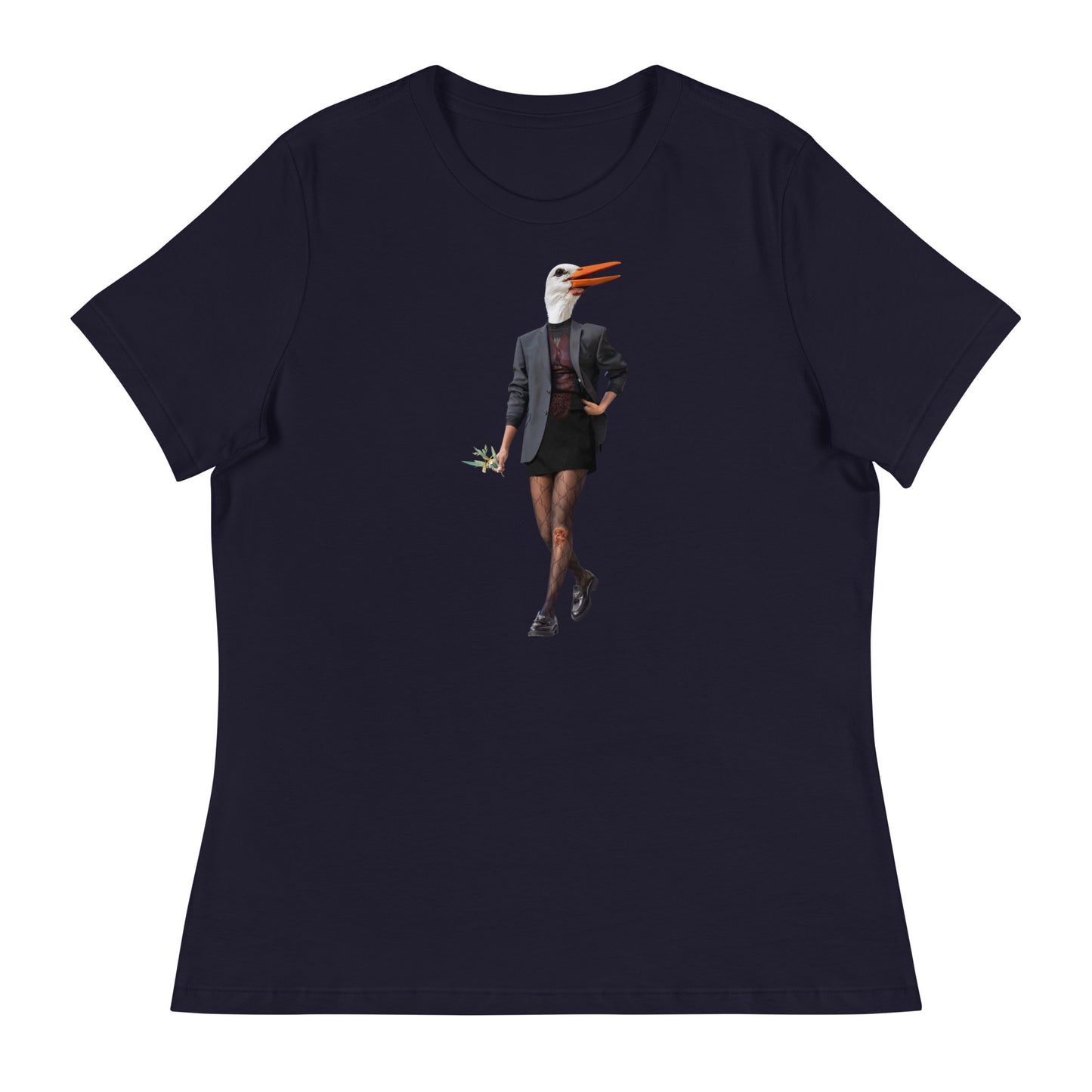 Edgy Stork Collage Women's Relaxed T-Shirt