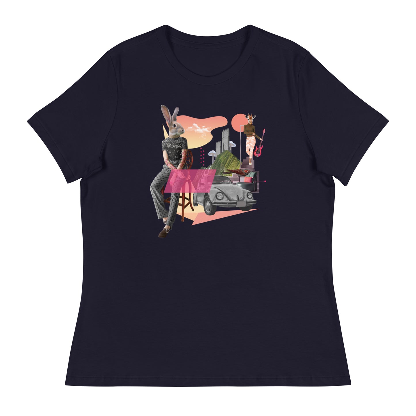 Rabbit Collage Women's Relaxed T-Shirt