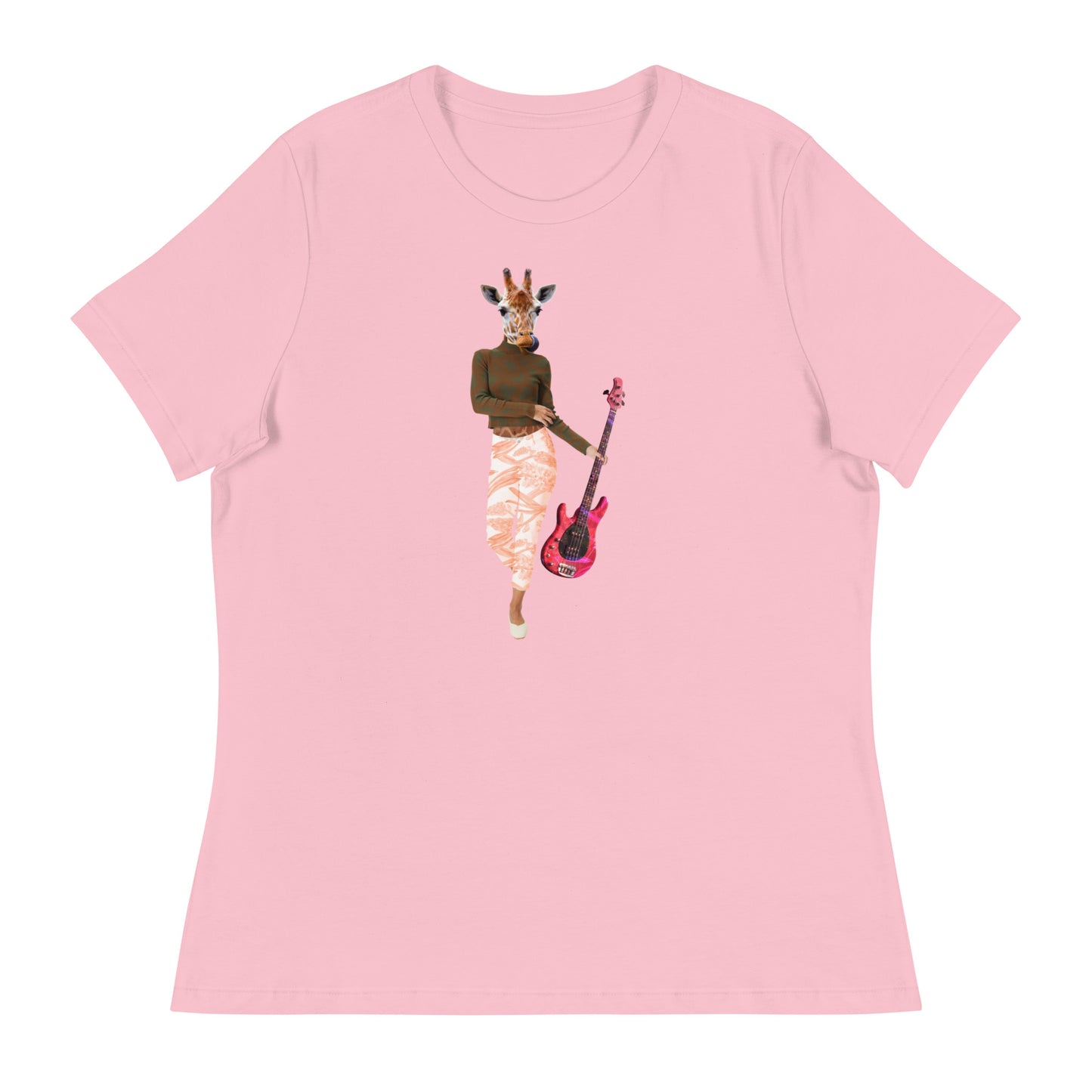 Giraffe With Guitar Collage Women's Relaxed T-Shirt