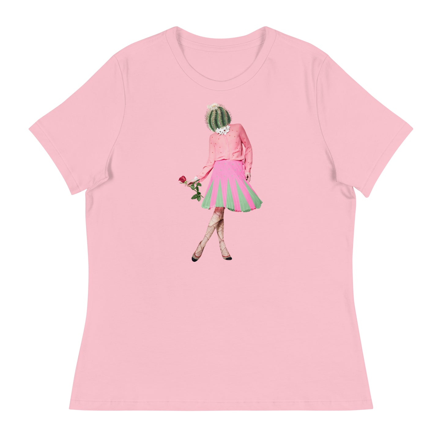 Cactus Head Lady Collage Women's Relaxed T-Shirt