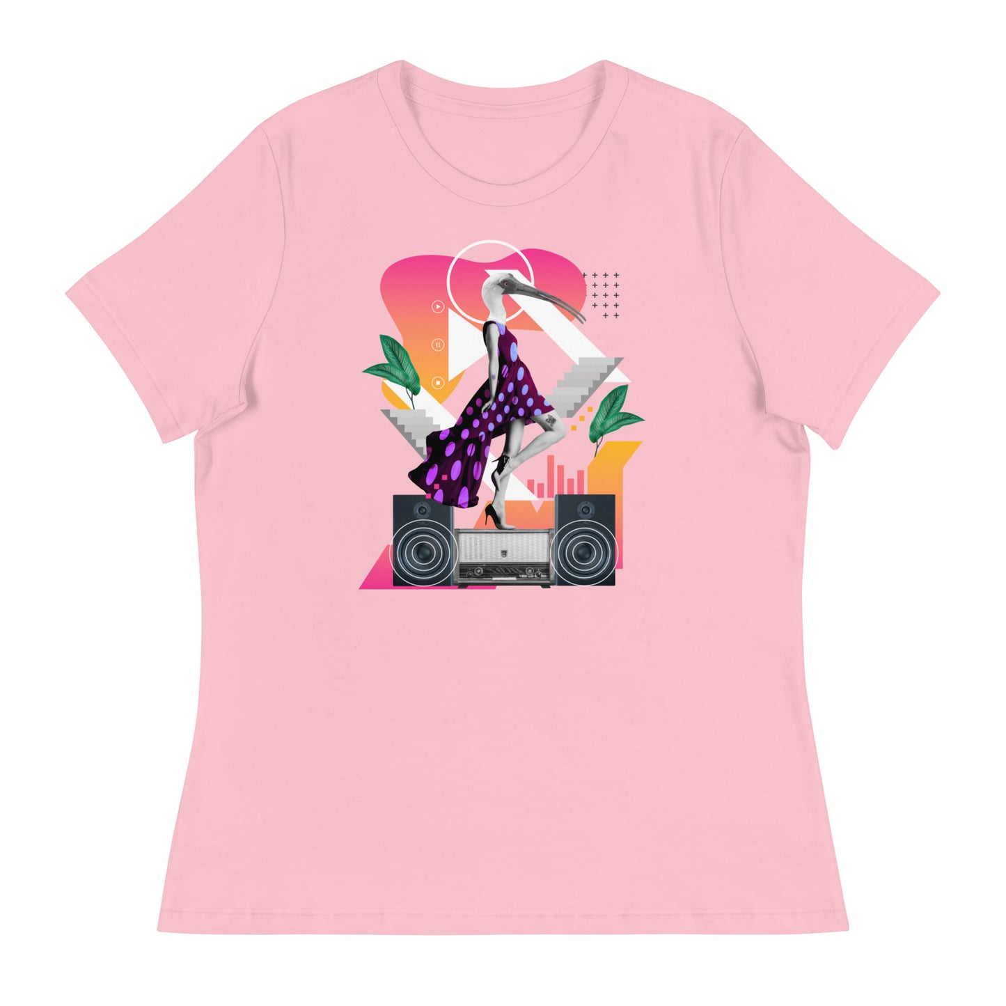 Bird In A Dress & A Stereo Women's Relaxed T-Shirt