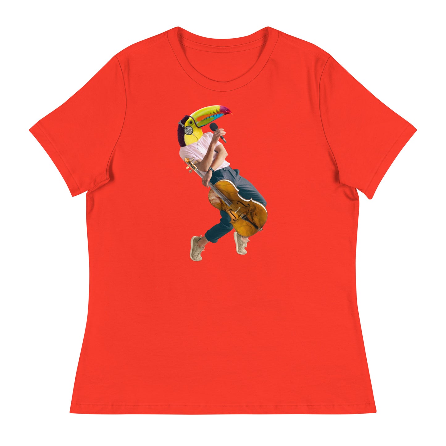 Toucan With a Cello Women's Relaxed T-Shirt