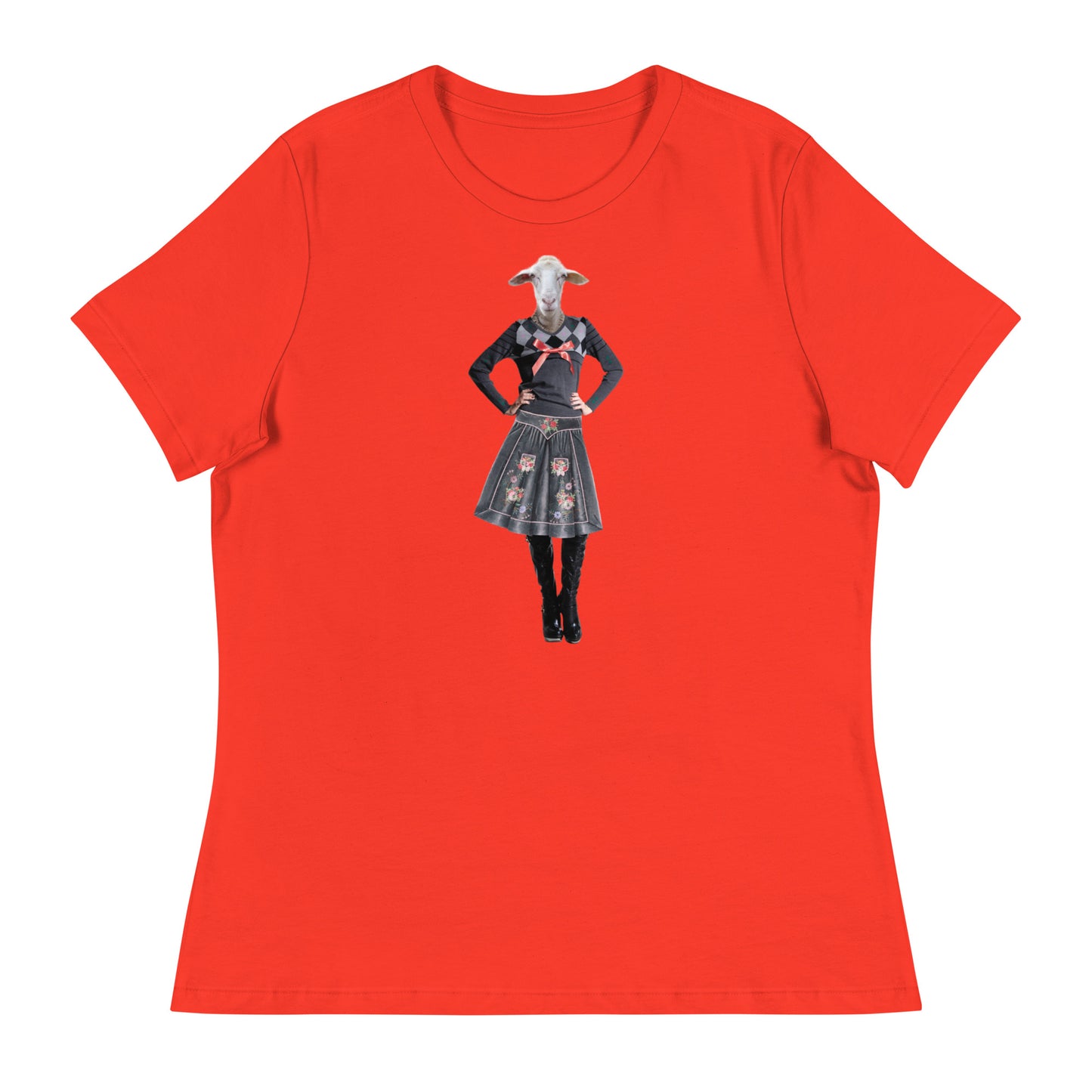 Sheep In A Skirt Collage Women's Relaxed T-Shirt