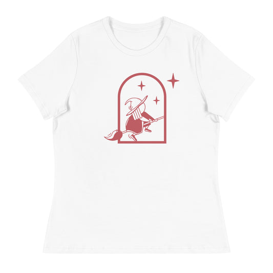 Flying Witch Halloween Women's Relaxed T-Shirt