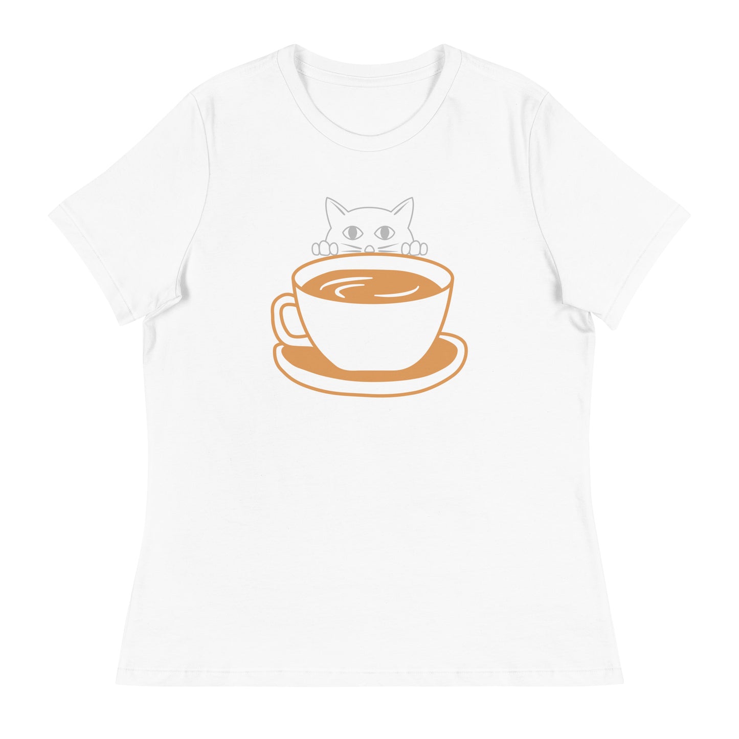 Cat & Coffee Women's Relaxed T-Shirt