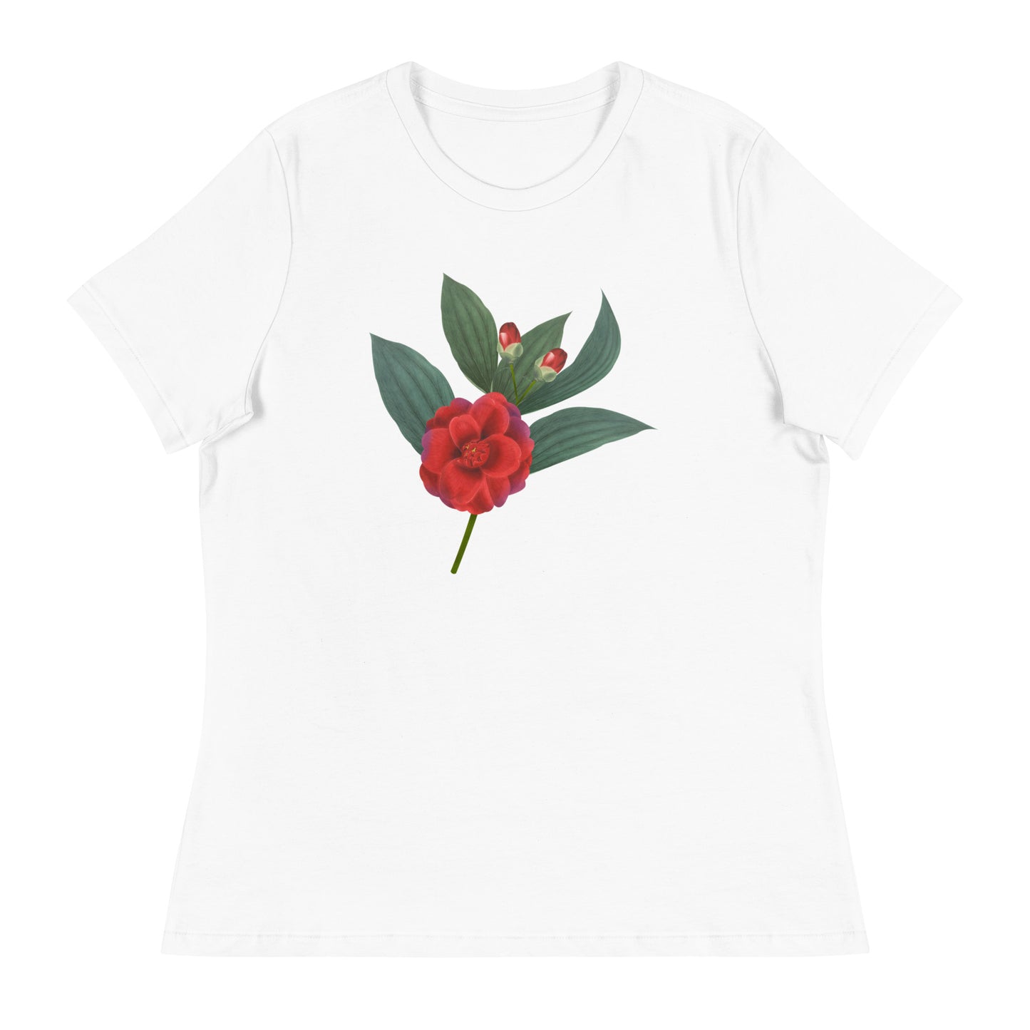 Red Hibiscus Women's Relaxed T-Shirt