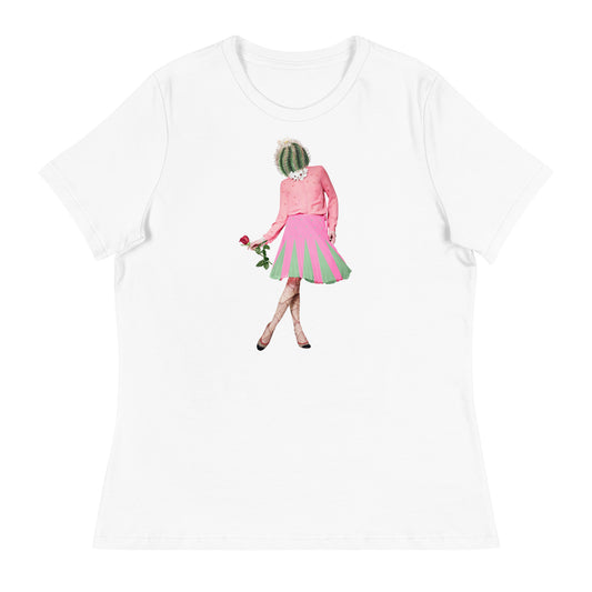 Cactus Head Lady Collage Women's Relaxed T-Shirt