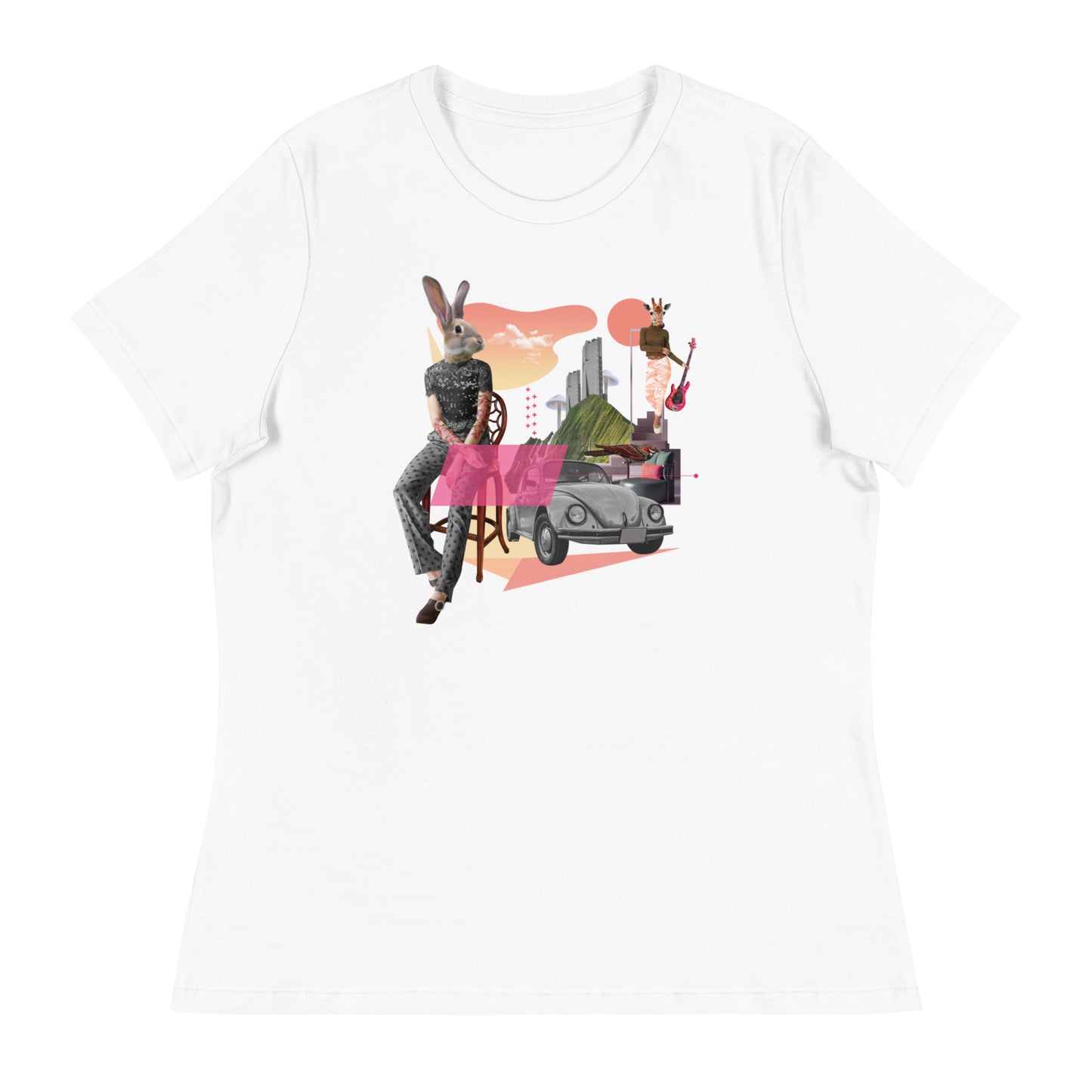 Rabbit Collage Women's Relaxed T-Shirt