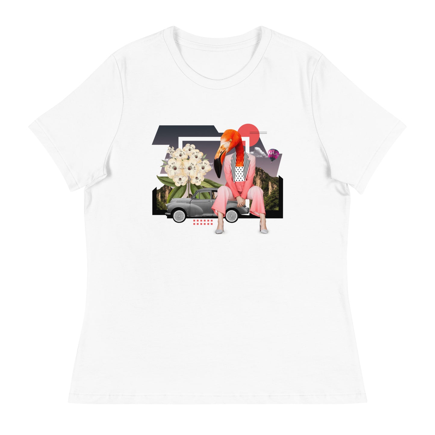 Flamingo Collage 3 Women's Relaxed T-Shirt