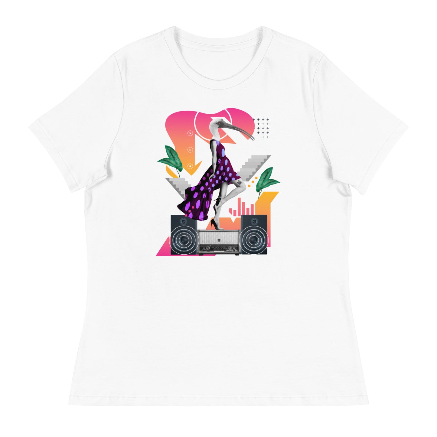 Bird In A Dress & A Stereo Women's Relaxed T-Shirt