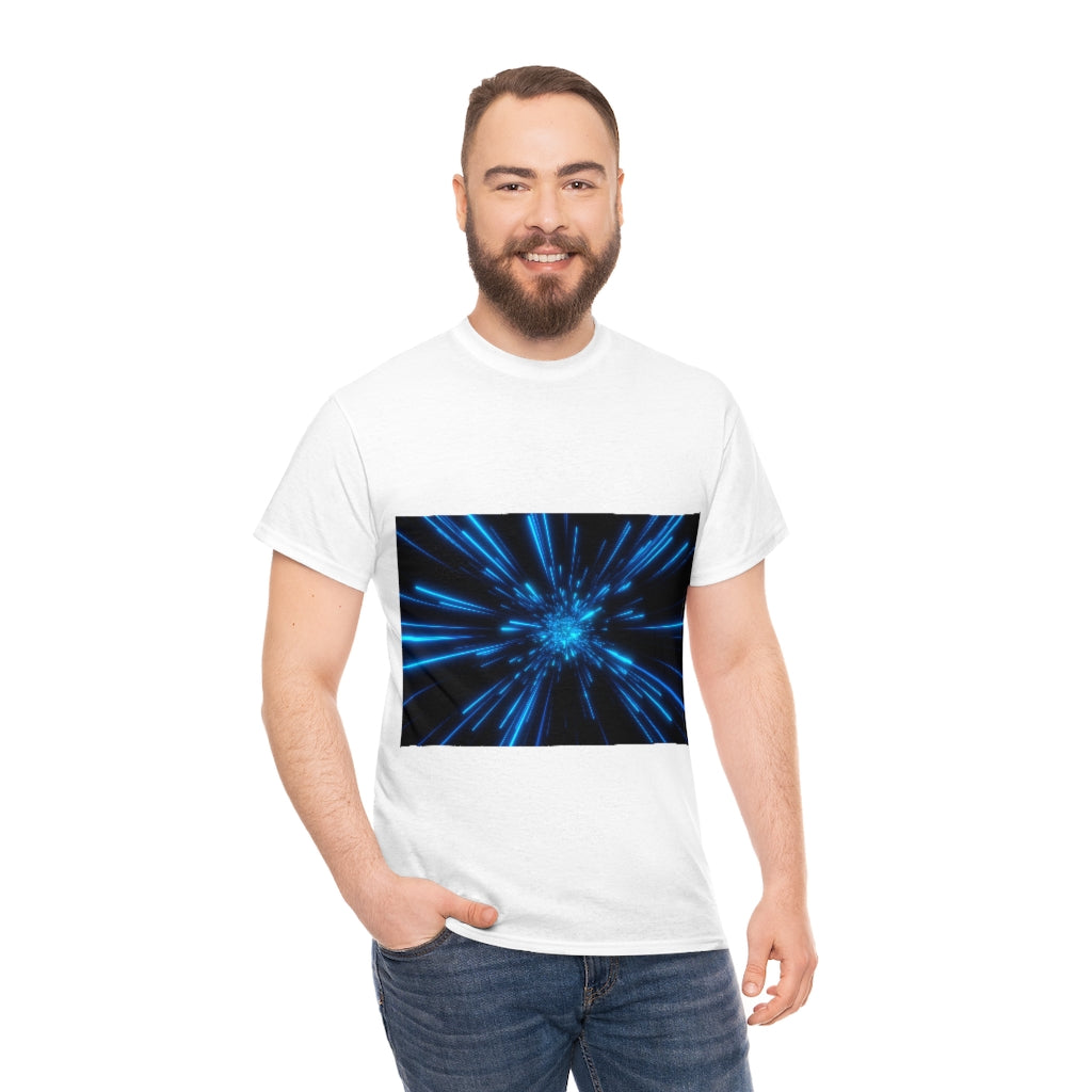 Abstract Space in Blue Unisex Heavy Cotton Tee