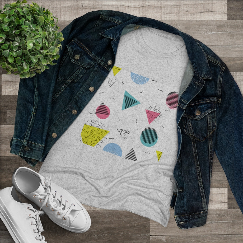 80s retro geo patterns Women's Triblend Tee