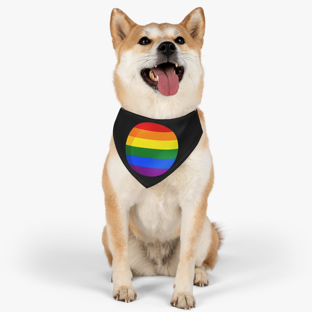 Pet Bandana Collar Pride Month Rainbow Circle