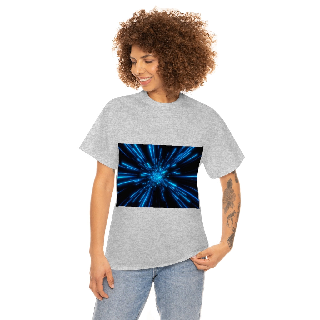 Abstract Space in Blue Unisex Heavy Cotton Tee