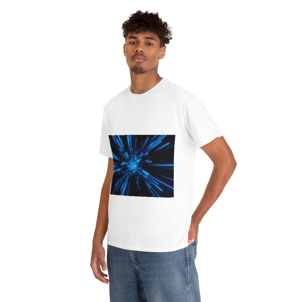 Abstract Space in Blue Unisex Heavy Cotton Tee