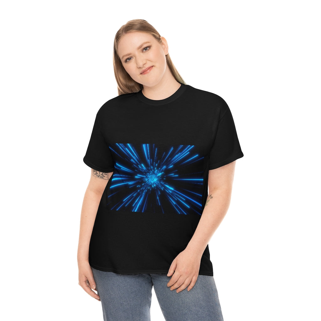 Abstract Space in Blue Unisex Heavy Cotton Tee