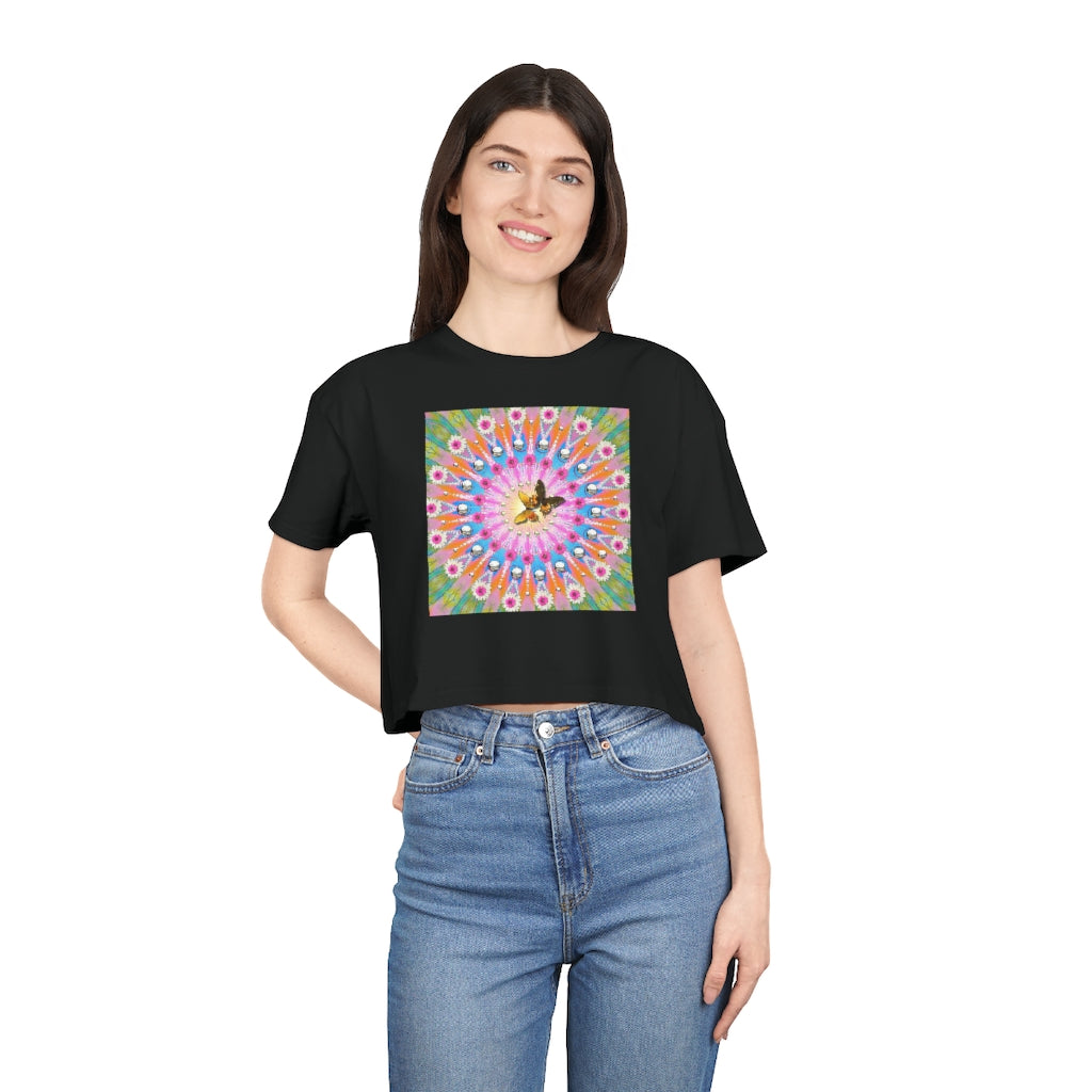 Butterfly Mandala Women's Crop Tee