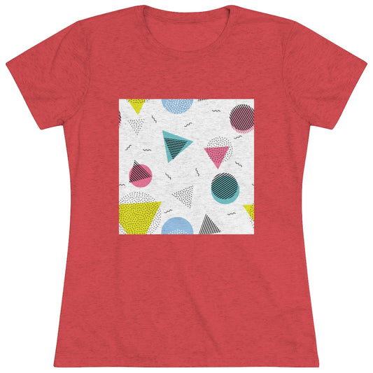 80s retro geo patterns Women's Triblend Tee