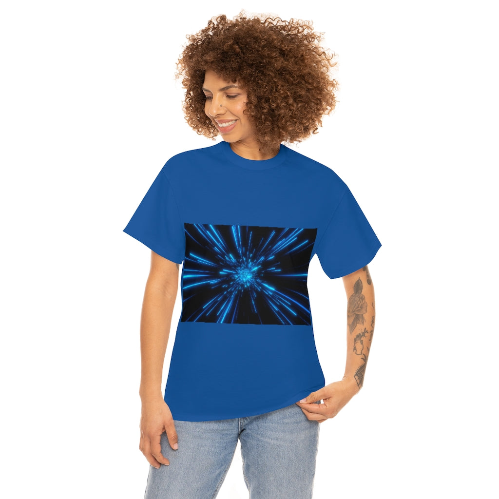 Abstract Space in Blue Unisex Heavy Cotton Tee