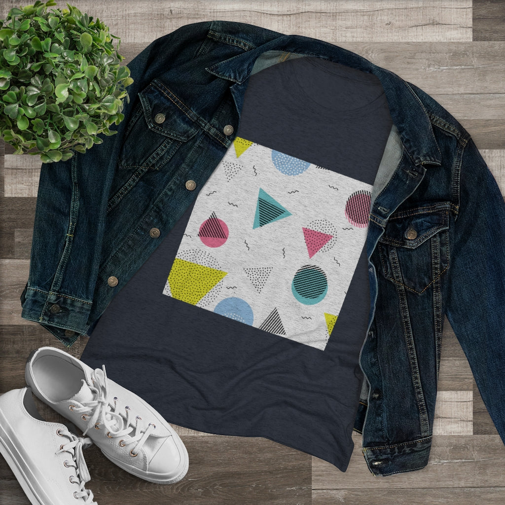 80s retro geo patterns Women's Triblend Tee