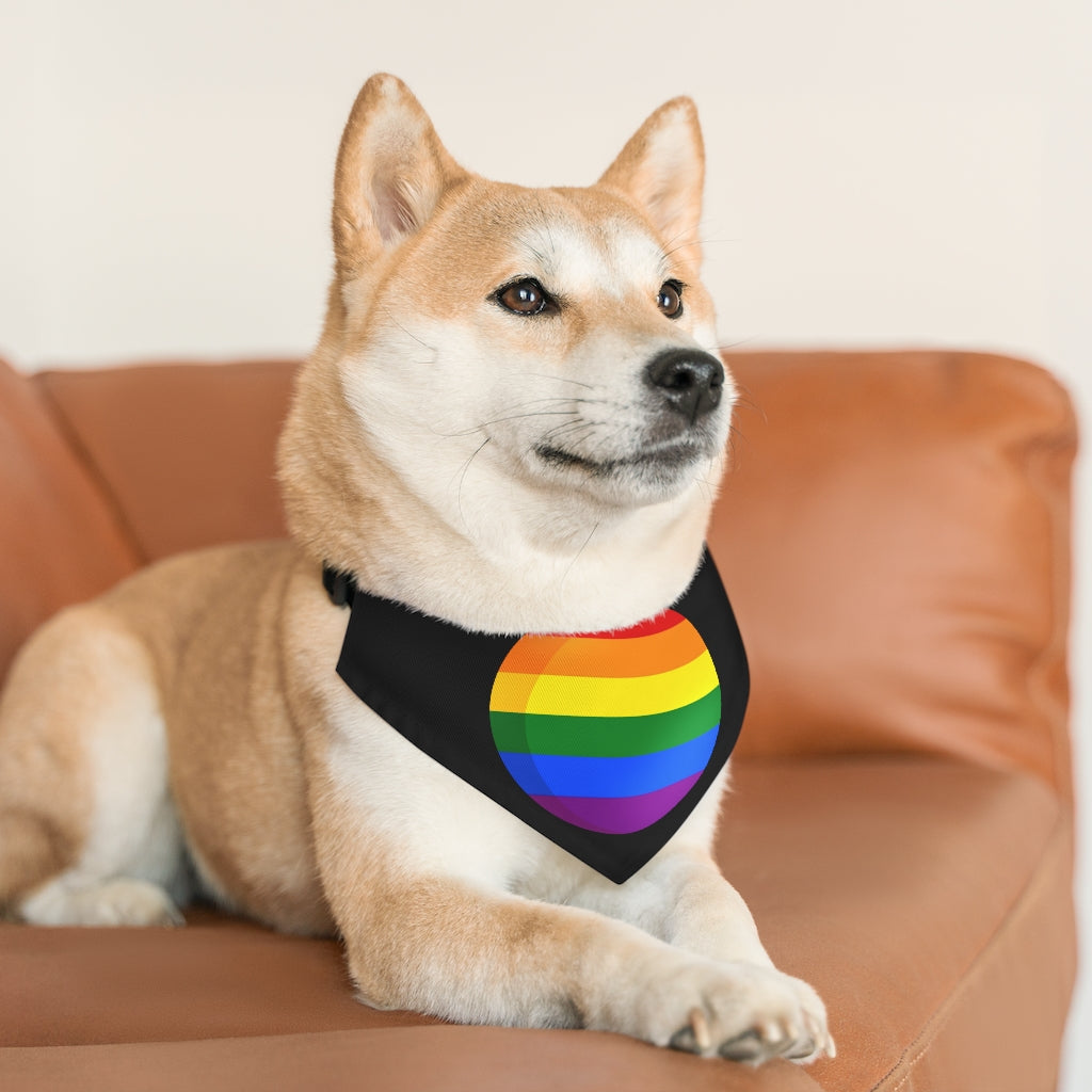 Pet Bandana Collar Pride Month Rainbow Circle