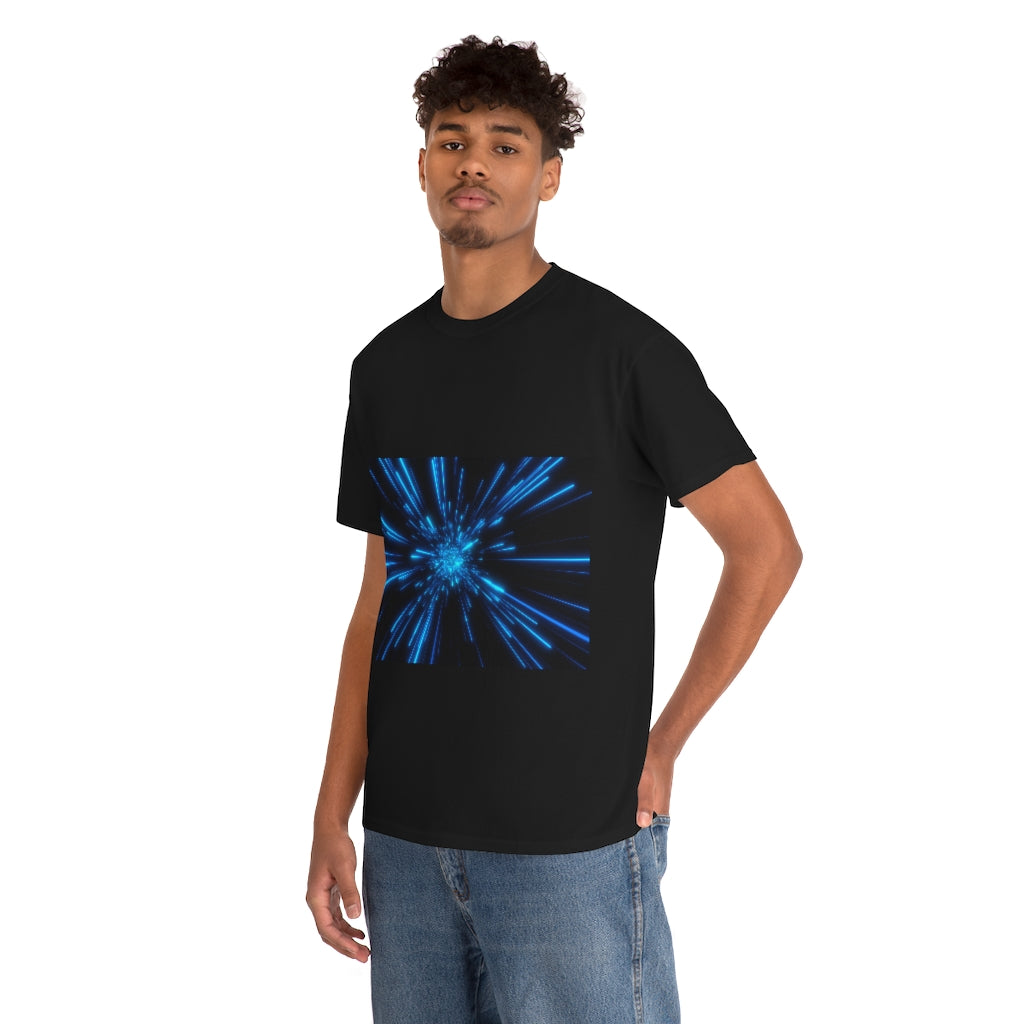 Abstract Space in Blue Unisex Heavy Cotton Tee