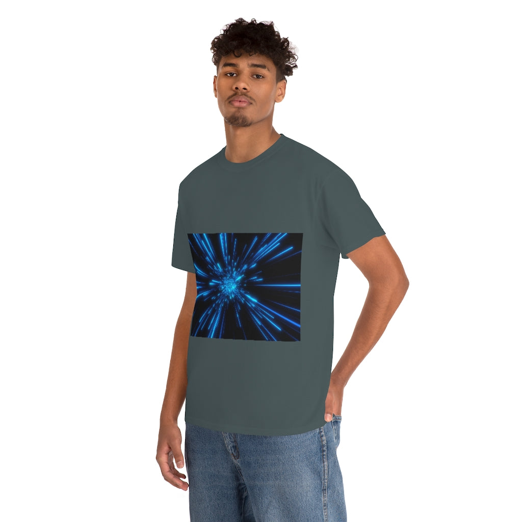 Abstract Space in Blue Unisex Heavy Cotton Tee