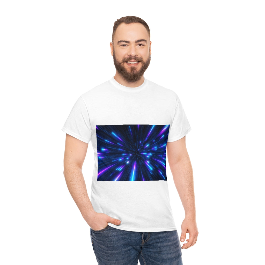 Abstract Space Purple Unisex Heavy Cotton Tee