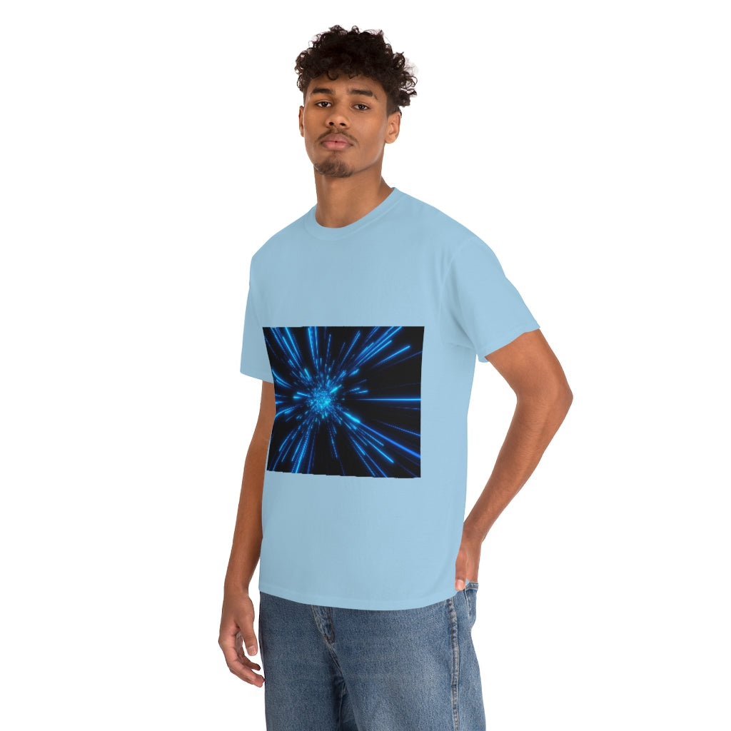 Abstract Space in Blue Unisex Heavy Cotton Tee