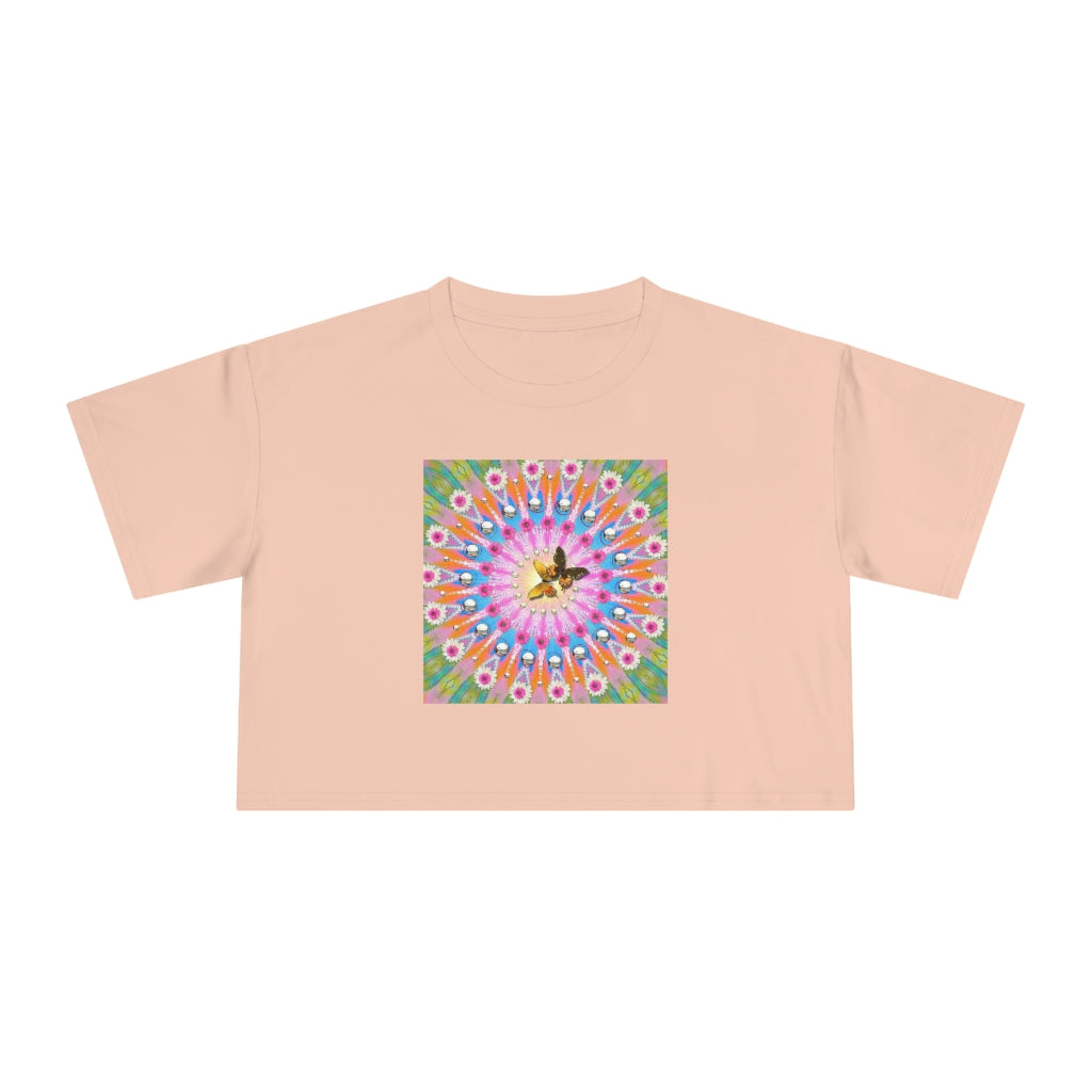 Butterfly Mandala Women's Crop Tee