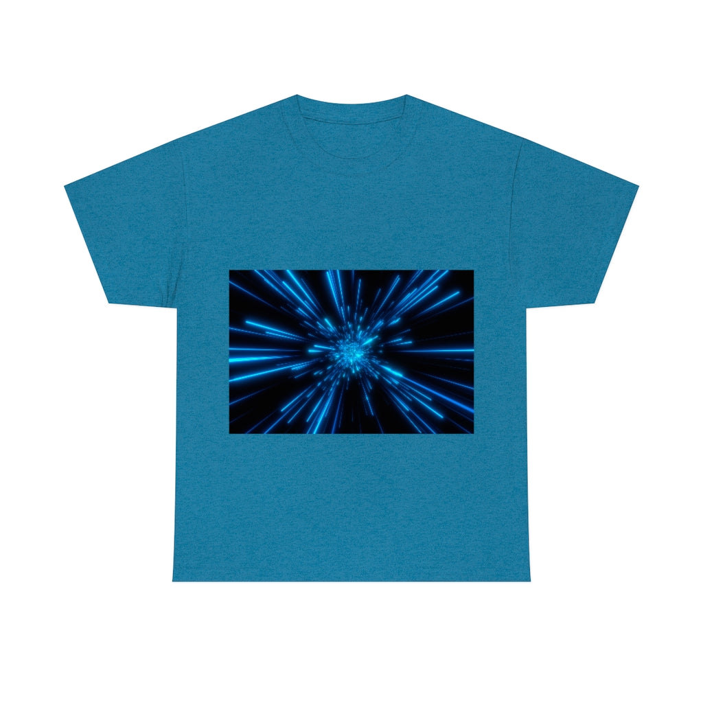 Abstract Space in Blue Unisex Heavy Cotton Tee